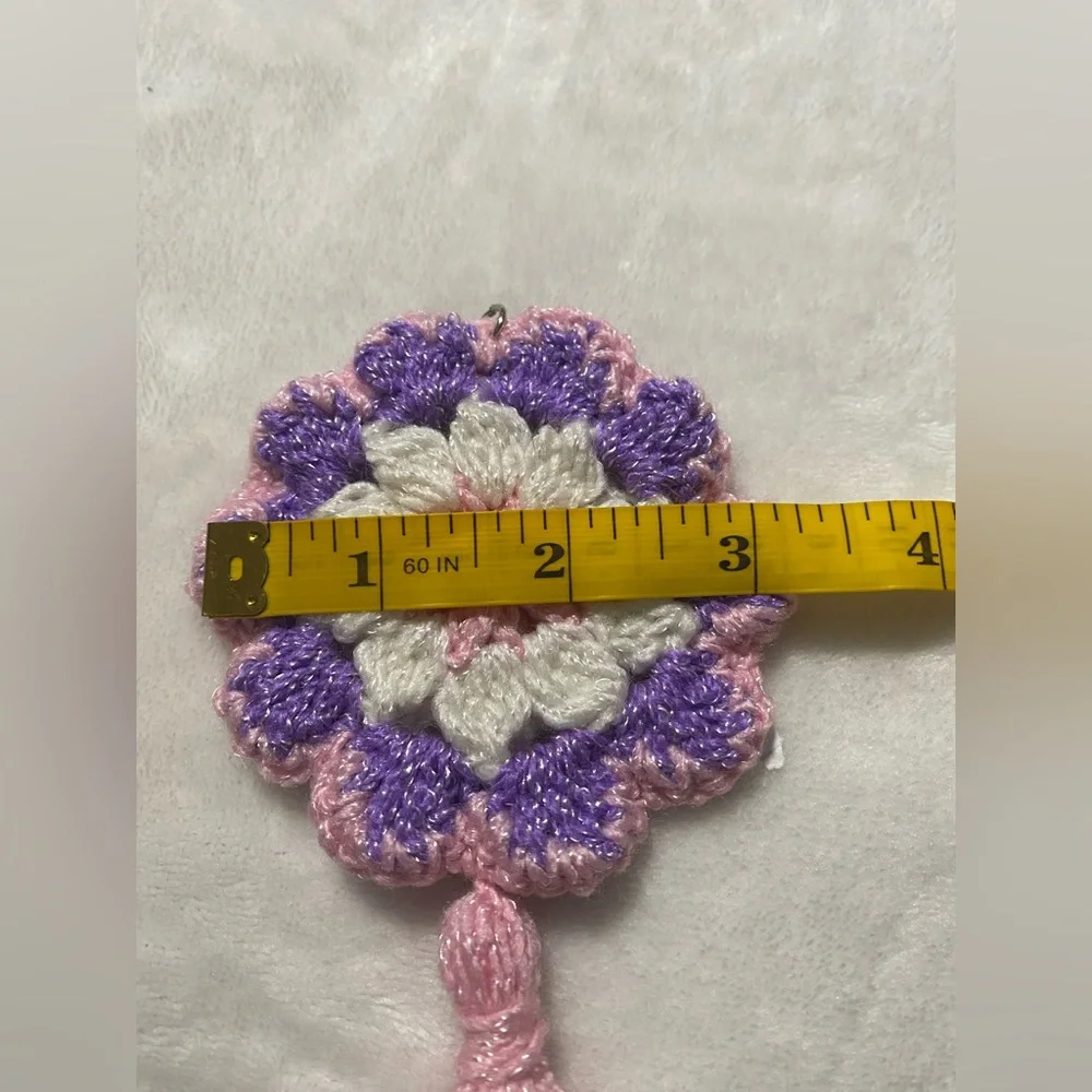 Handmade Crochet Flower Keychain